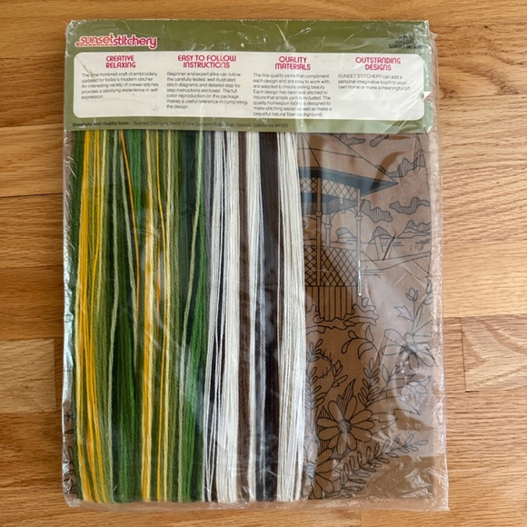 Vintage Sunset Stitchery Crewel Kit Summer In The Park 1979 - Picture 6 of 15